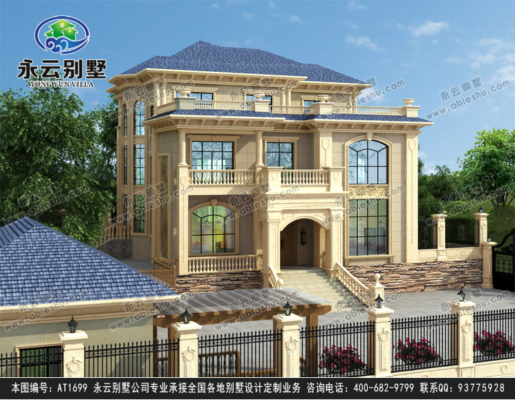 永云别墅at1699厦门三层豪华定制设计别墅建筑设计图纸15.8x16.