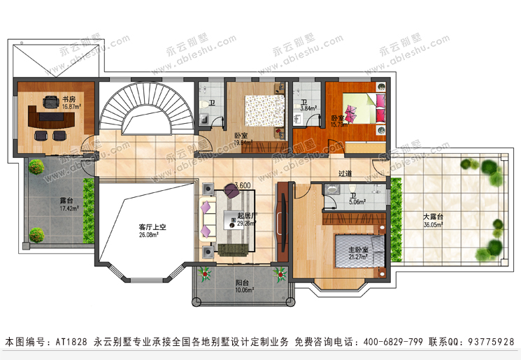 at1828二层复式别墅设计带双车库全套施工图纸及效果图27.1mx14.1m