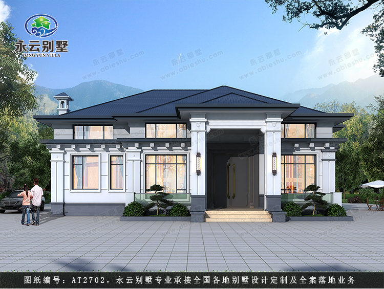 AT2702二层乡村建房小别墅外观效果图