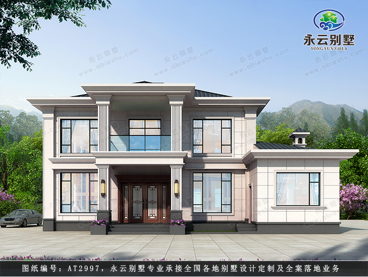 AT2997二层乡村建房小别墅外观效果图